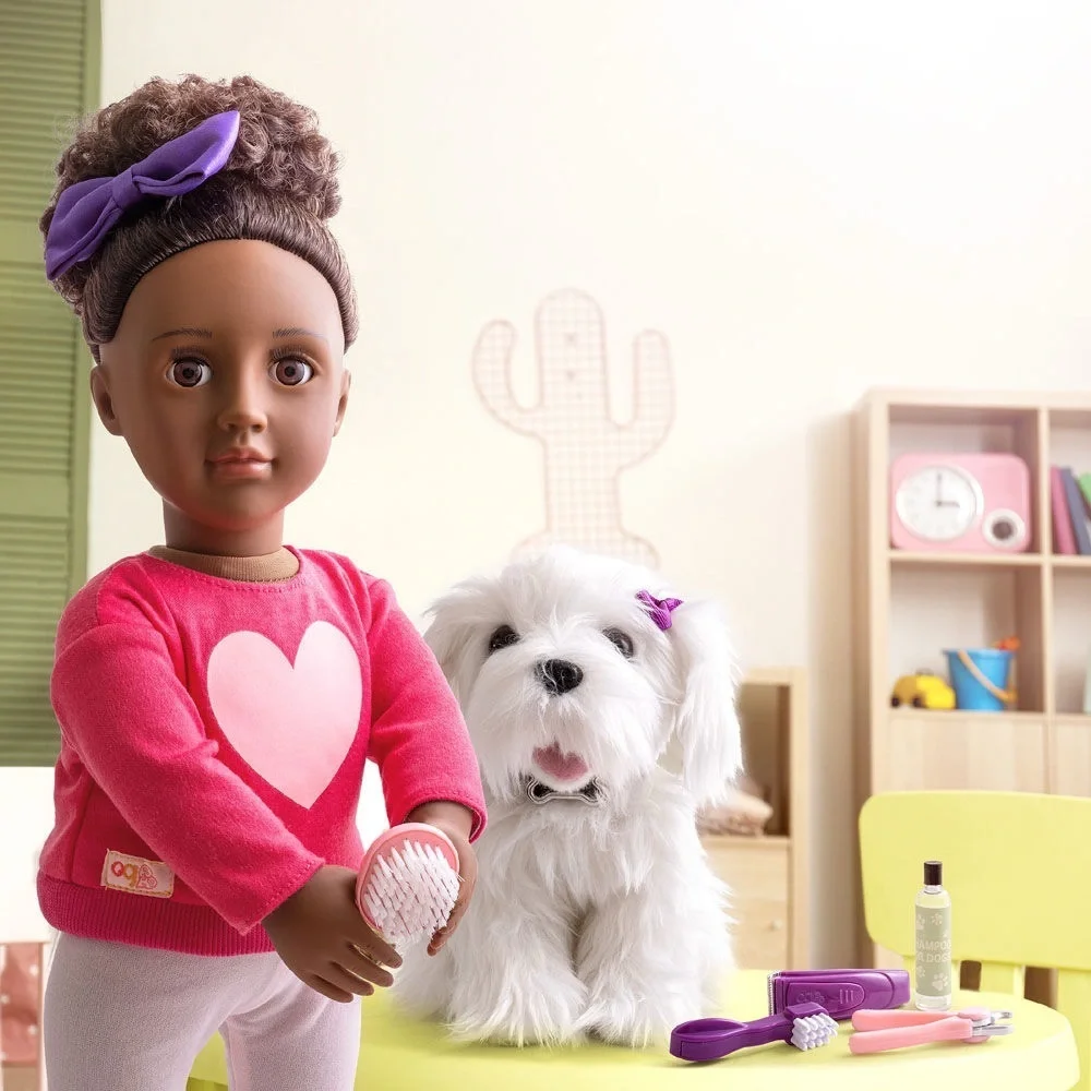 New Our Generation Choyce & Jewel 18-inch Doll, Maltese Puppy Dog & Accessories